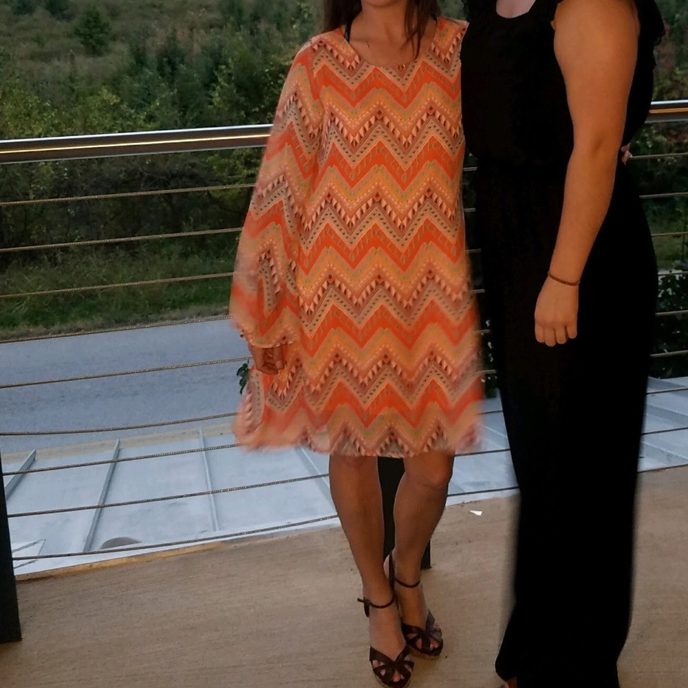 Entro boutique - orange Aztec chevron dress